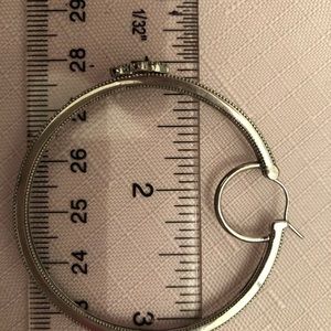 Sterling Silver diamond hoop earrings